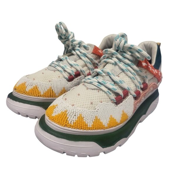 FARM RIO Multicolor Beaded Sneakers Shoes Womens Sz 9 Boho Tropical Brazil - Picture 5 of 9